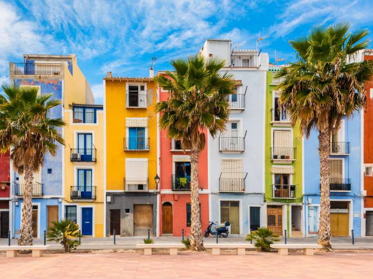 Village of Villajoyosa, Costa Blanca, Spain at springtime.