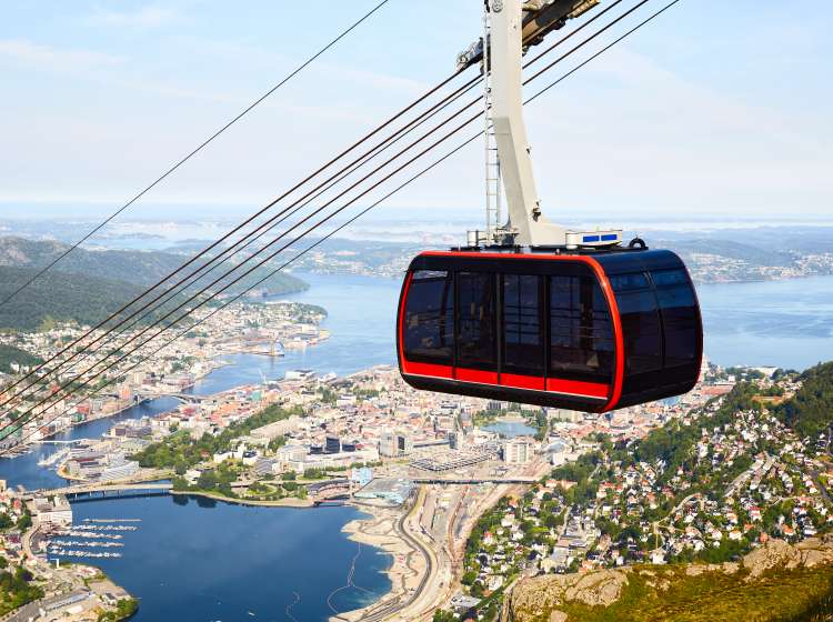 Ulriken cable car in Bergen, Norway