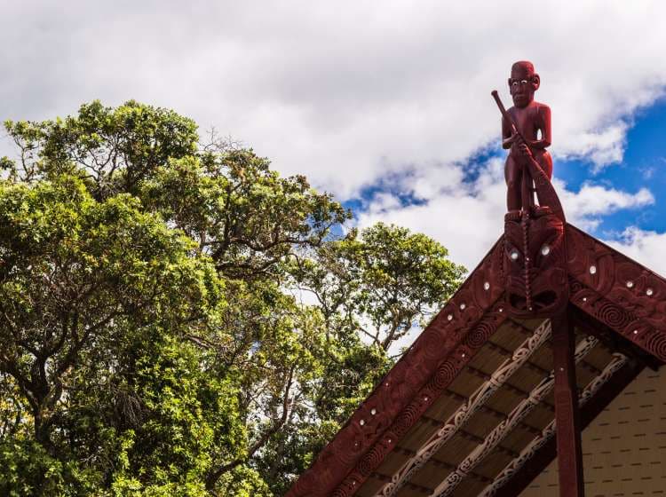 Maori Meeting House, Waitangi Treaty Grounds, Bay of Islands, Northland Region, North Island, New Zealand