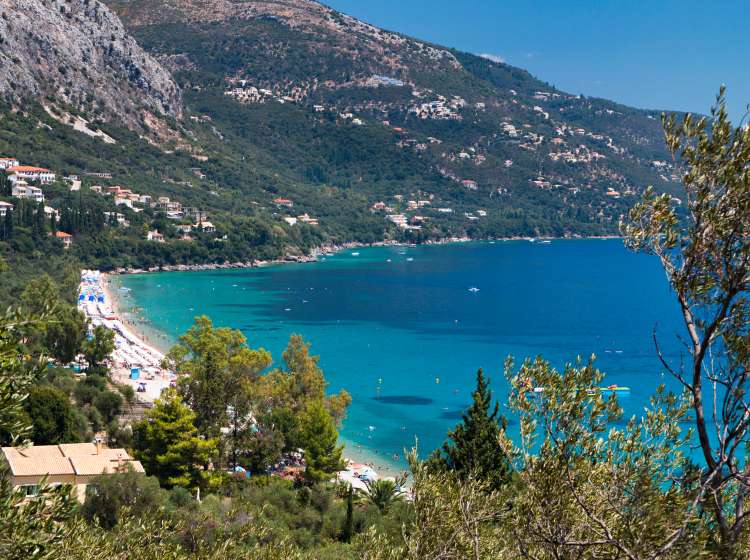 Barbati bay at Corfu island in Greece