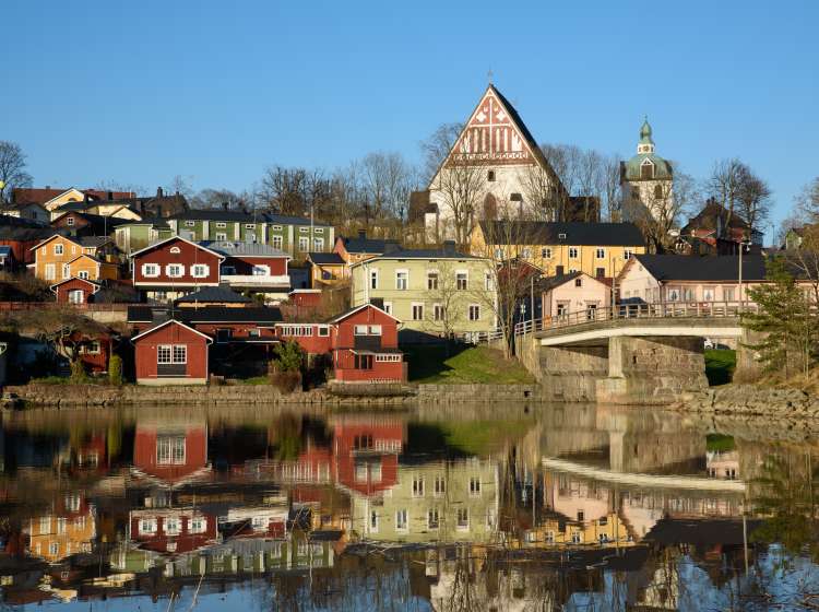 Historical center of Porvoo city in Finland.