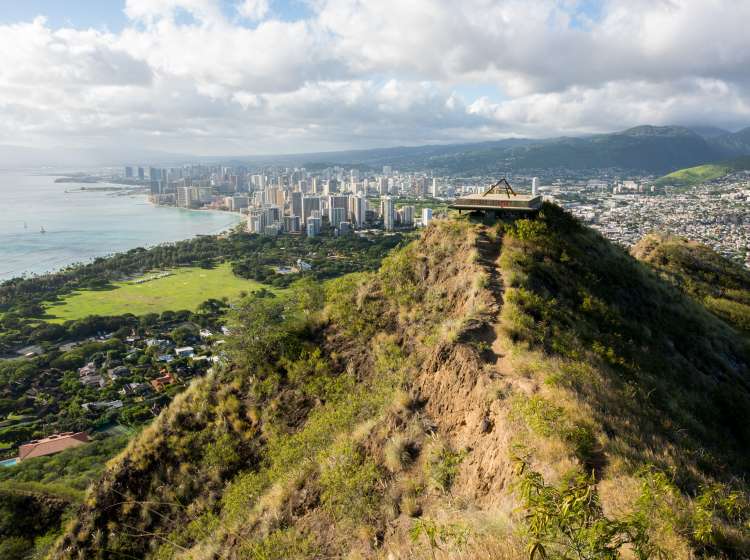 Skyline view of Waikiki Beach and Honolulu from Diamond Head in Oahu, Hawaii.; Shutterstock ID 577903237; Invoice Number: -