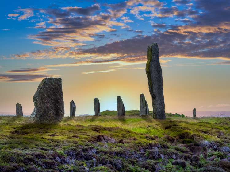 The Ring of Brodgar is a Neolithic stone circle on the Orkney island.