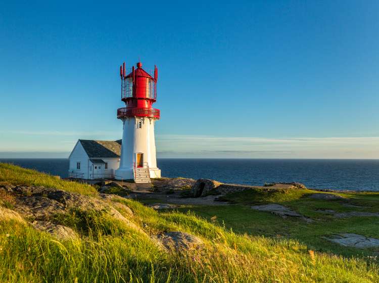 Leuchtturm Kap Lindesnes, Südkap, Provinz Vest-Agder, Vigeland, Süd-Norwegen