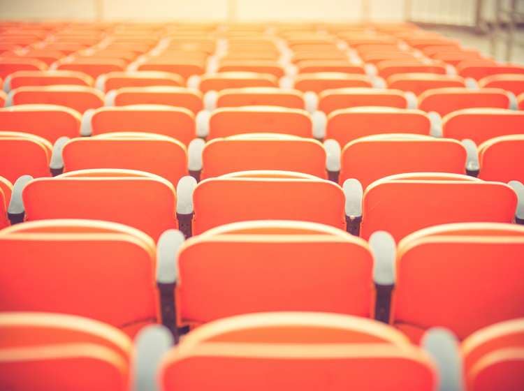 seats in a football stadium. Championship, football, places for spectators.Vintage color