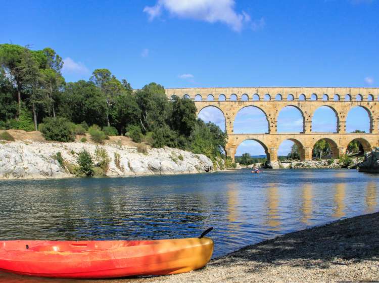 Roman aqueduct at Pont du Gard France, UNESCO World Heritage Site