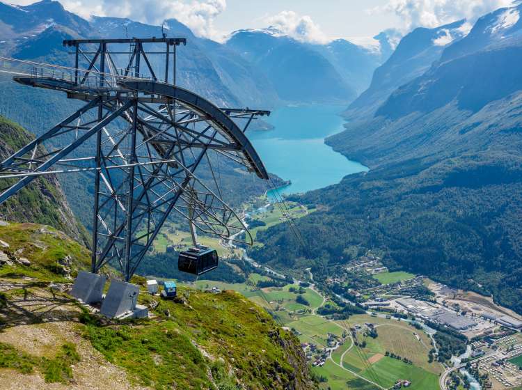 Oldenvatnet lake from Mount Hoven skylift top in Norway