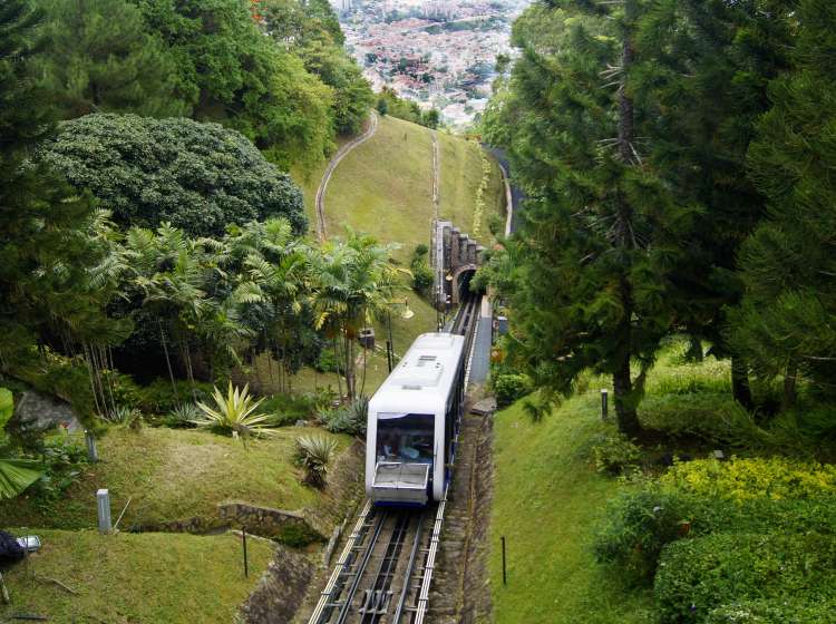 Cable car car or tram uphill in Bukit Bendera, Penang Malaysia; Shutterstock ID 720760417