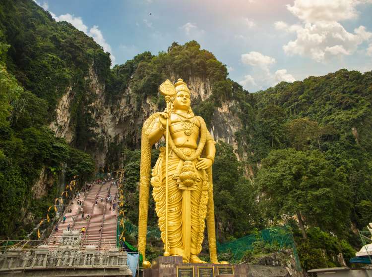 Batu Caves golden hanuman statue; Shutterstock ID 1017806107; Purchase Order: -