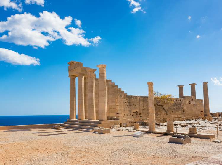 Doric temple of Athena Lindia on Acropolis of Lindos (Rhodes, Greece); Shutterstock ID 1010958418; Invoice Number: -