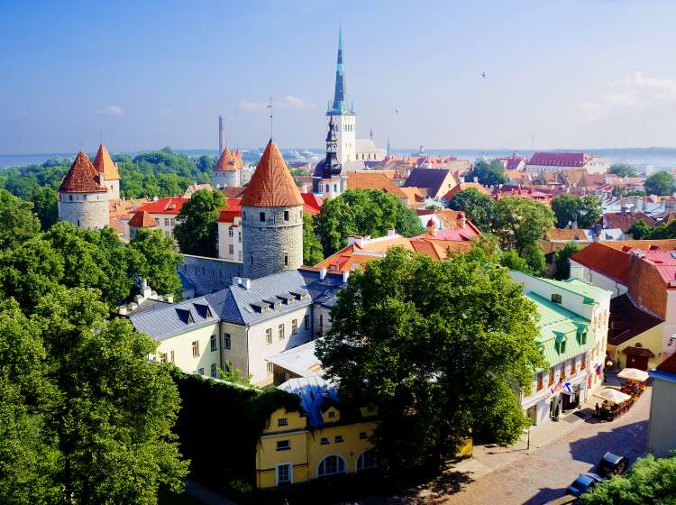 Stunning view of Tallinn Old Town, Estonia