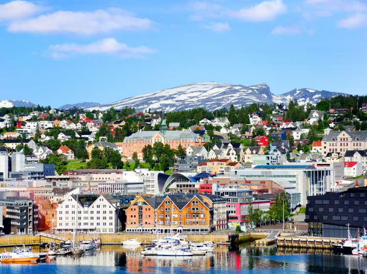 Panoramic View of Tromso harbour, North Norway