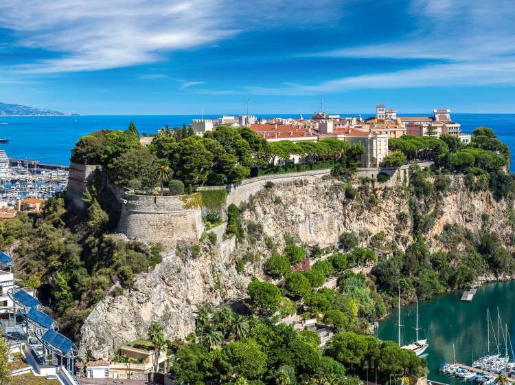 Panoramic view of prince's palace in Monte Carlo in a summer day, Monaco; Shutterstock ID 496426417; Invoice Number: -