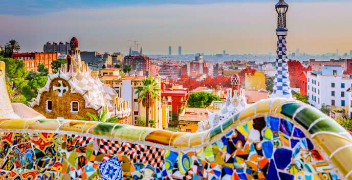 Park Guell in Barcelona, Spain