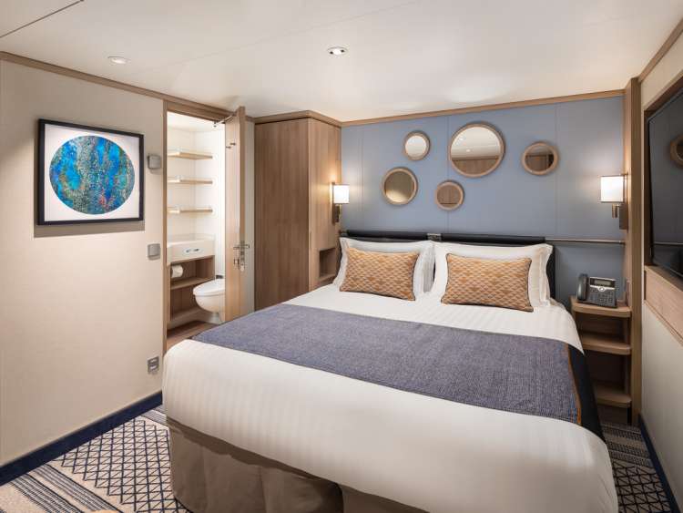 Inside cabin on board P&O Cruises ship Iona