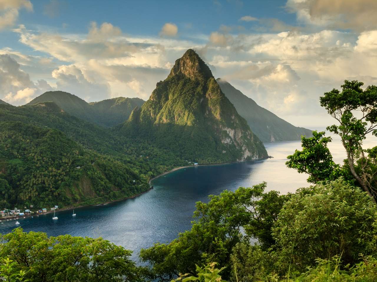 Stunning view of the Pitons, St Lucia