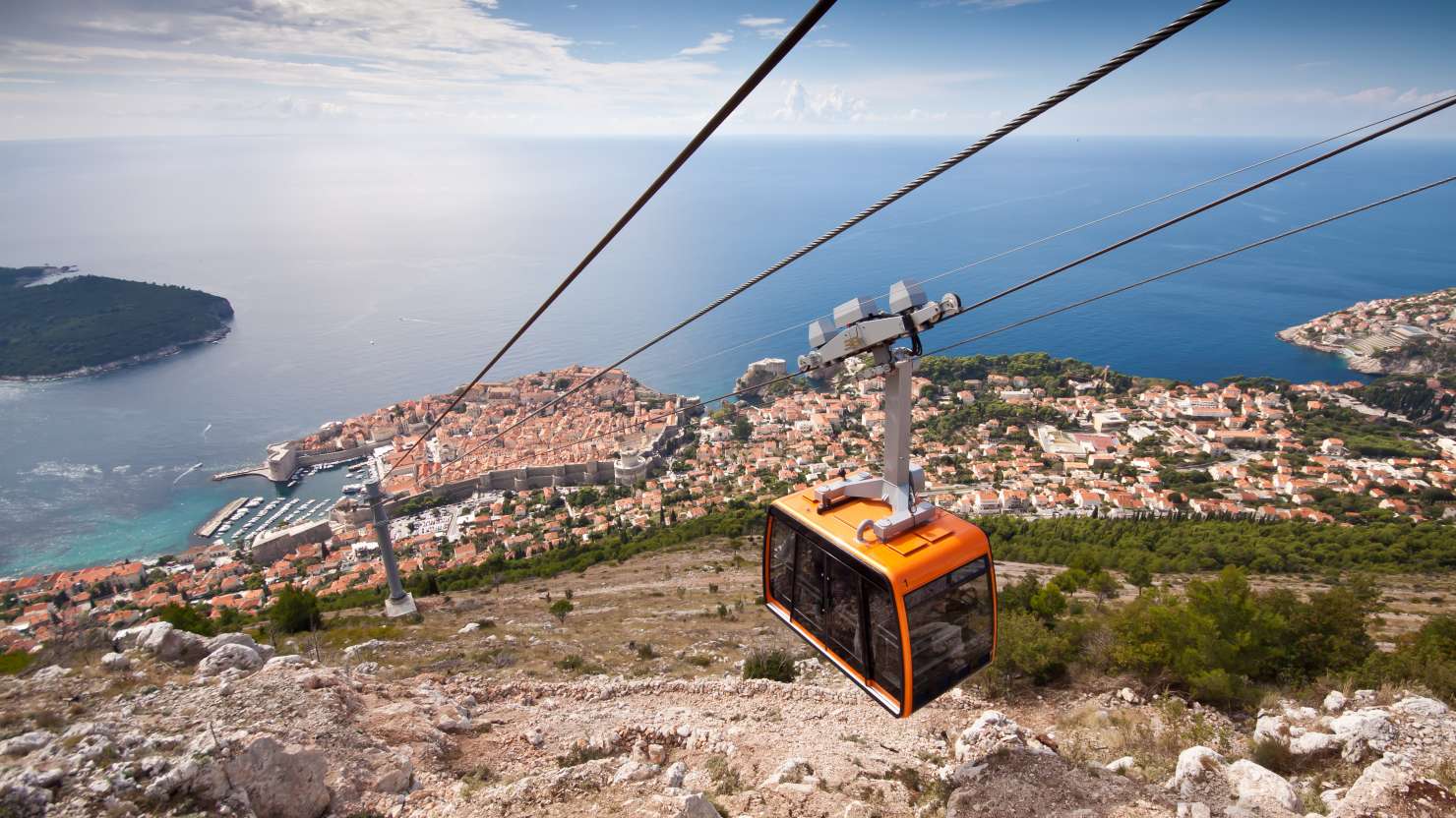 Cable car to top of Mount Srd above Dubrovnik.