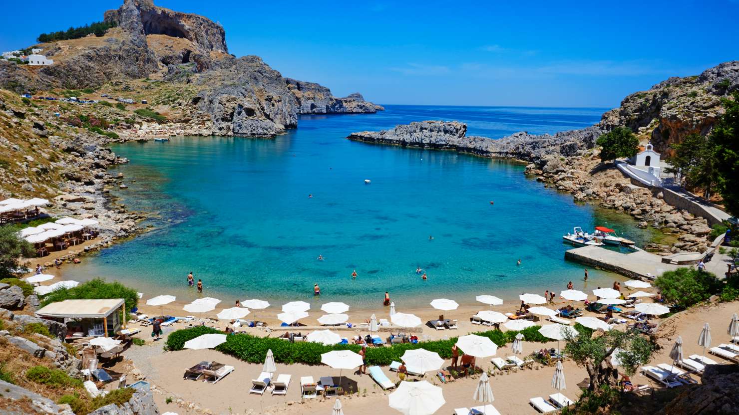 St Paul's beach, Rhodes, Greece.