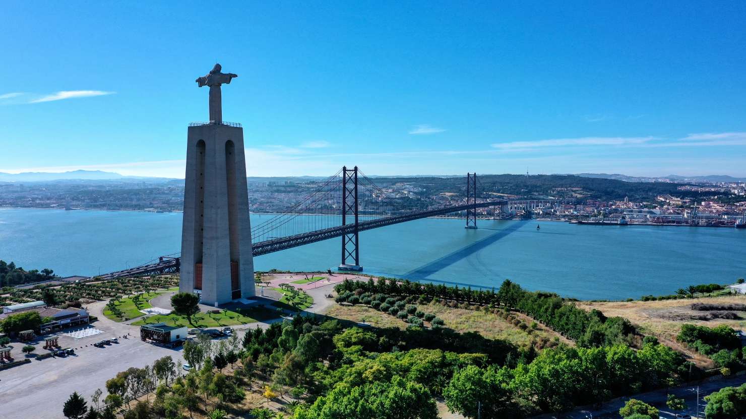 Cristo Rei and 25 de Abril Bridge, Lisbon