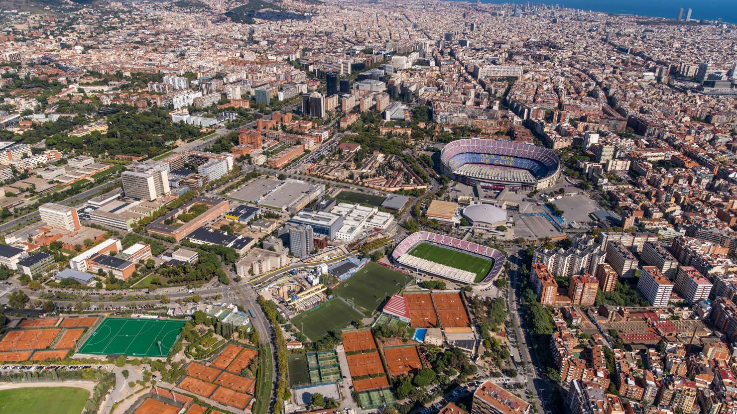 Aerial view of Camp Nou, Barcelona