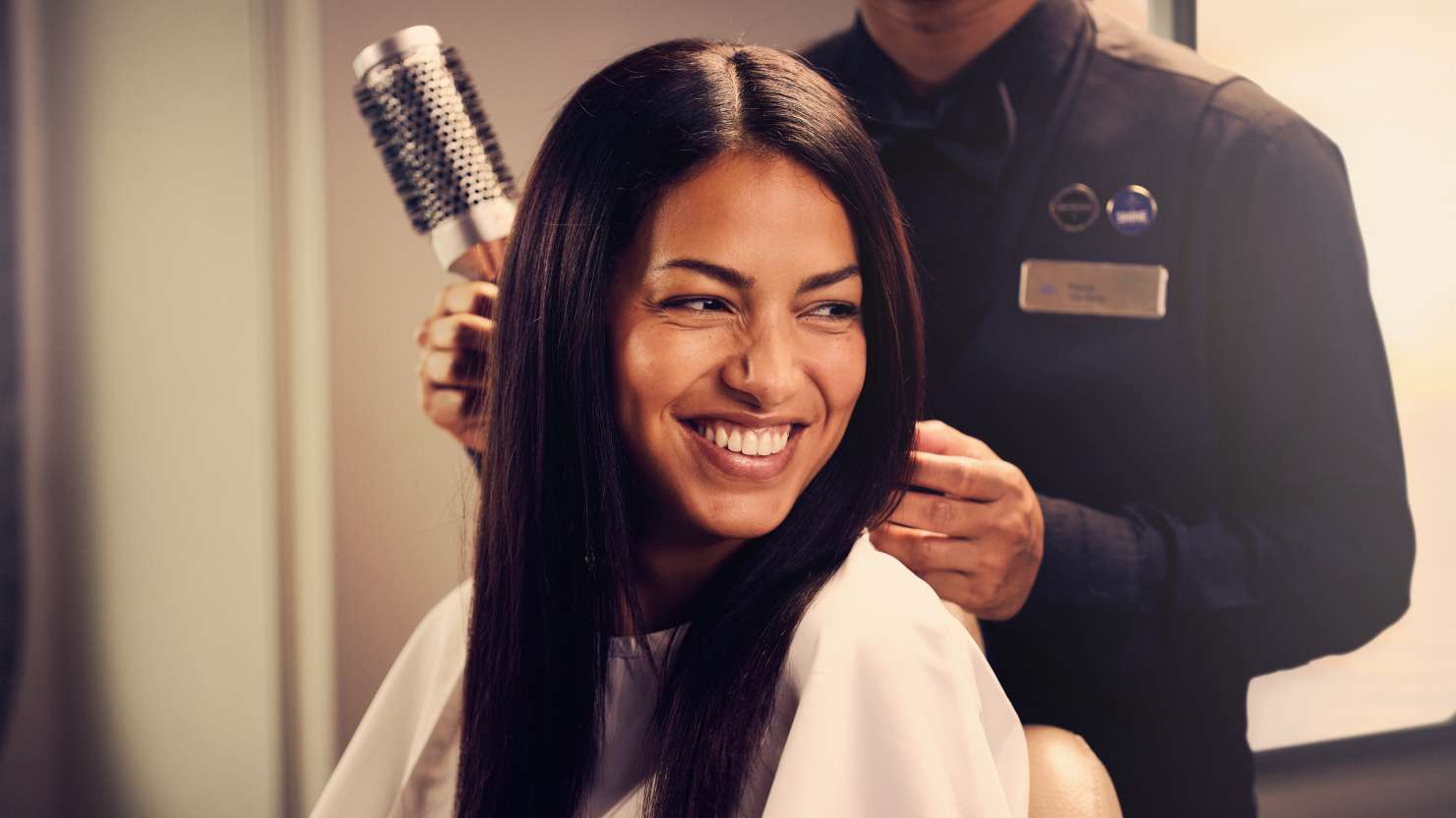 Woman having a blow dry in the salon