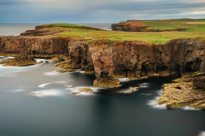 Rugged coast of Orkney Islands