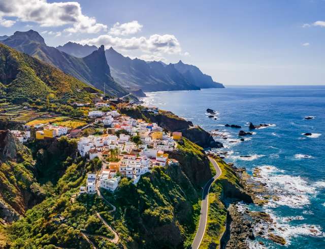 Landscape with coastal village at Tenerife, Canary Islands, Spain; Shutterstock ID 1942779802; project: olly; job: ; client: pocruises; other: 