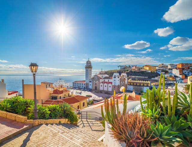 Landscape with Candelaria town on Tenerife, Canary Islands, Spain