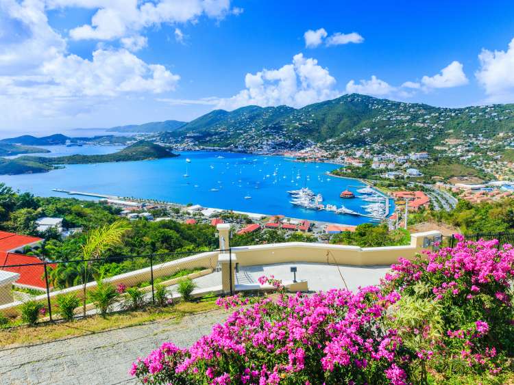 Caribbean, St Thomas US Virgin Islands. Panoramic view.