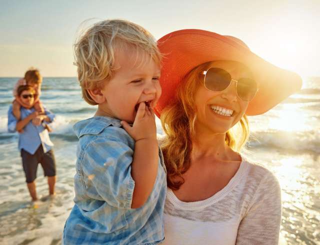 Family on a beach in Tenerife