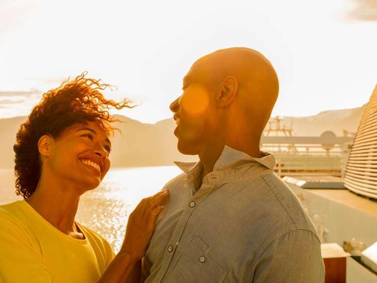 Couple on deck on-board