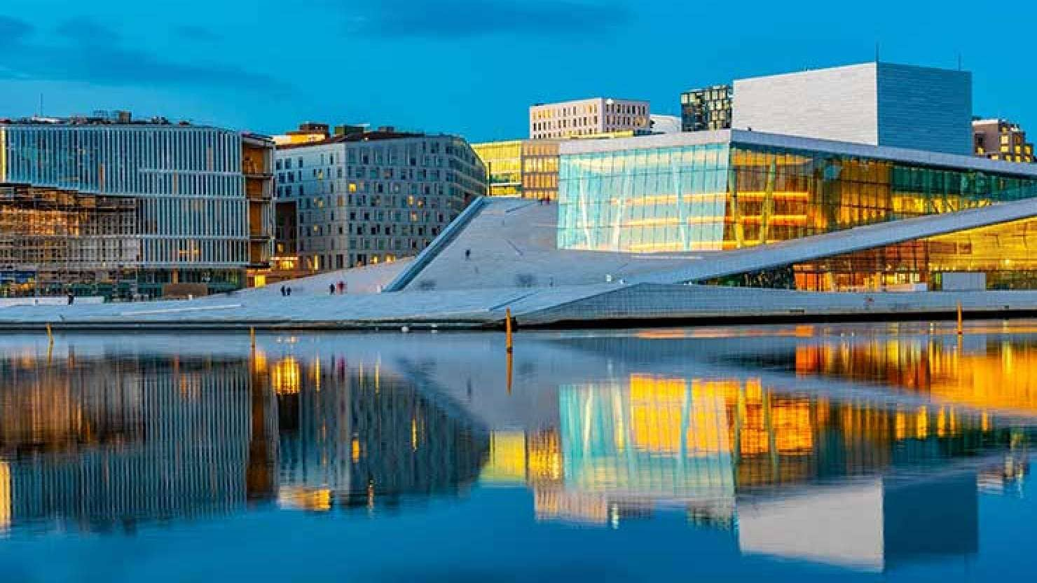 Oslo opera house by the river