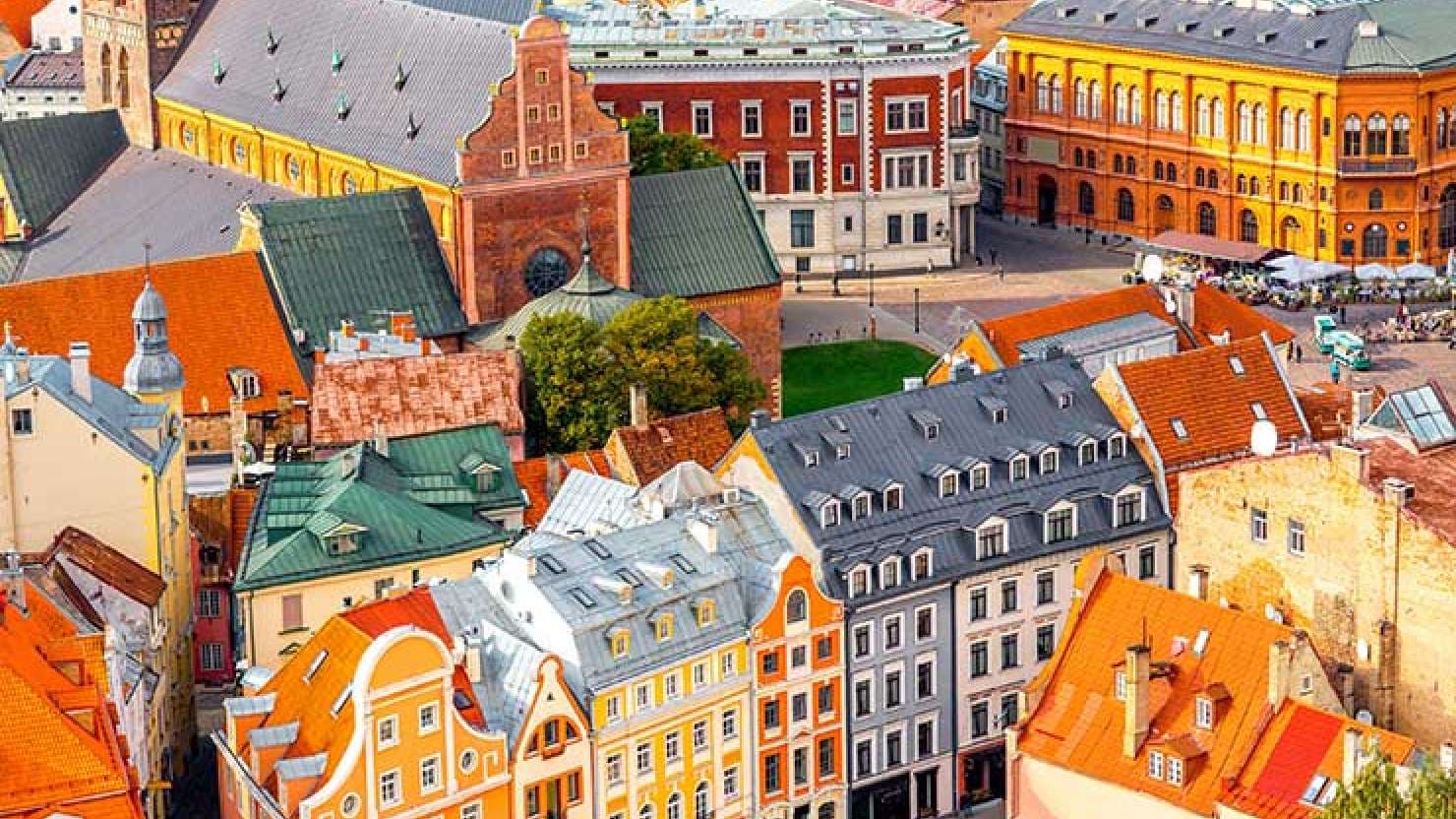 Colourful buildings in Riga