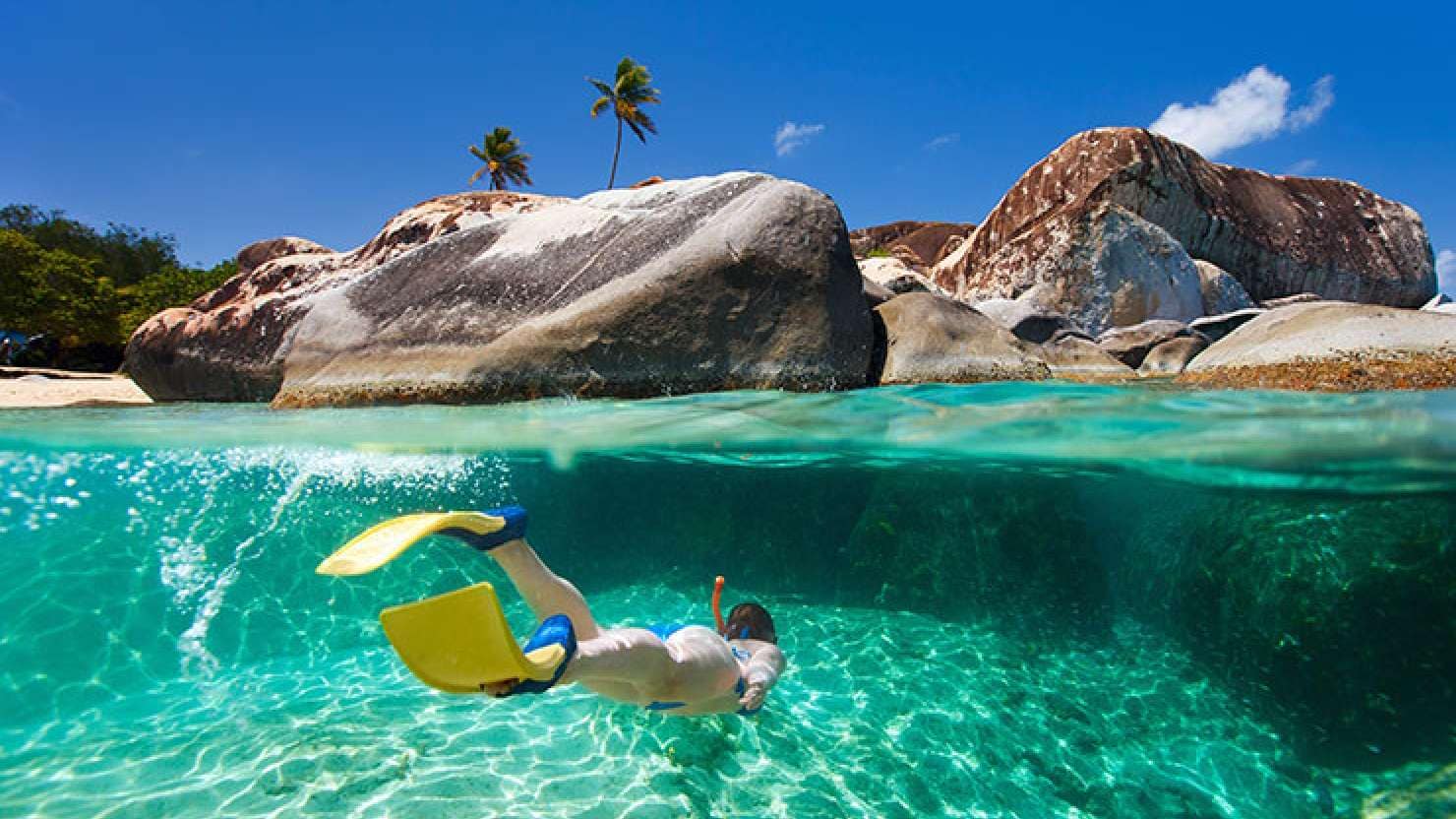 Snorkelling in Virgin Gorda in the Caribbean